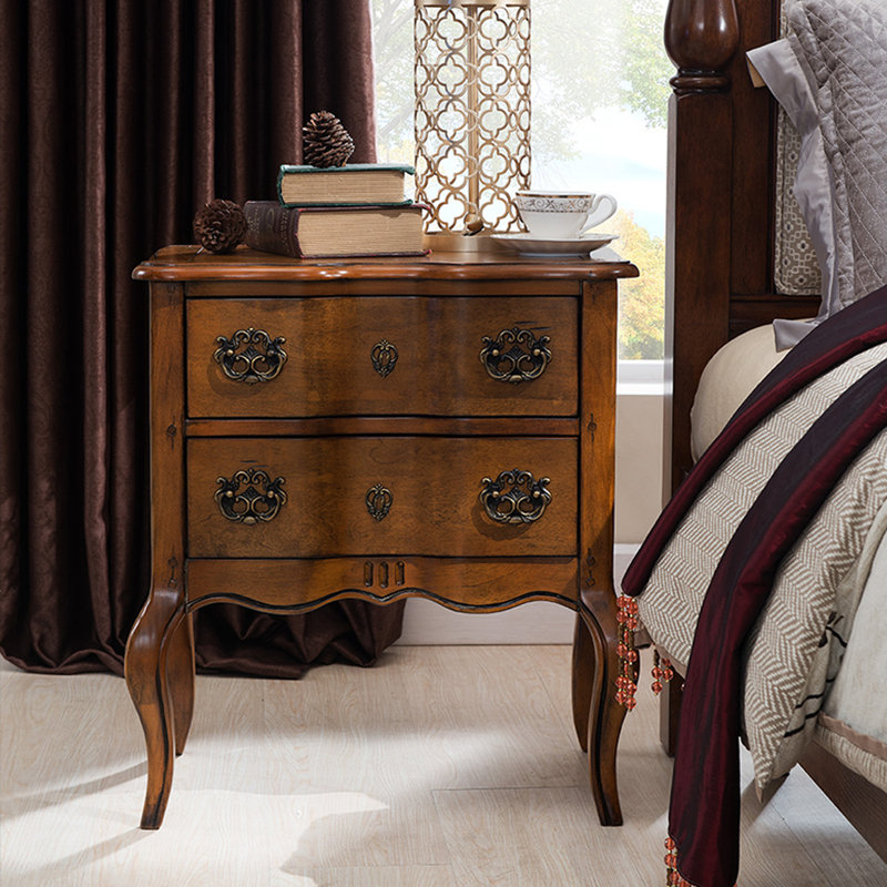 Multi-Functional 2-Drawer Nightstand Accent Chest, Walnut