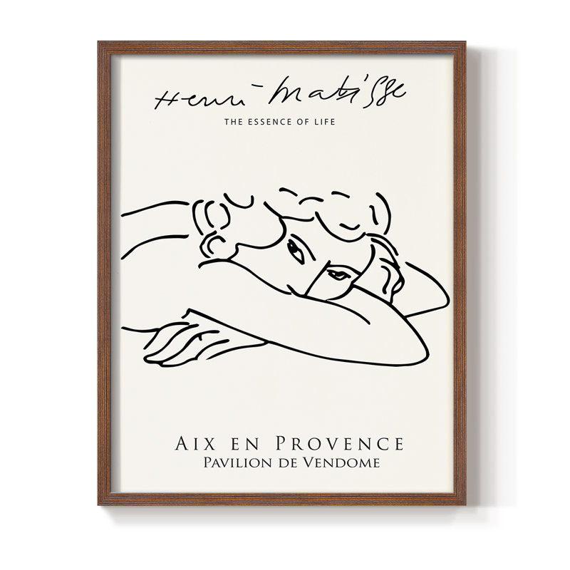 Matisse LXVI Framed Print - Solid Wood, 10" H x 8" W, Brown