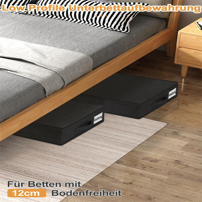 Brayden Studio Fabric Underbed Storage, Black