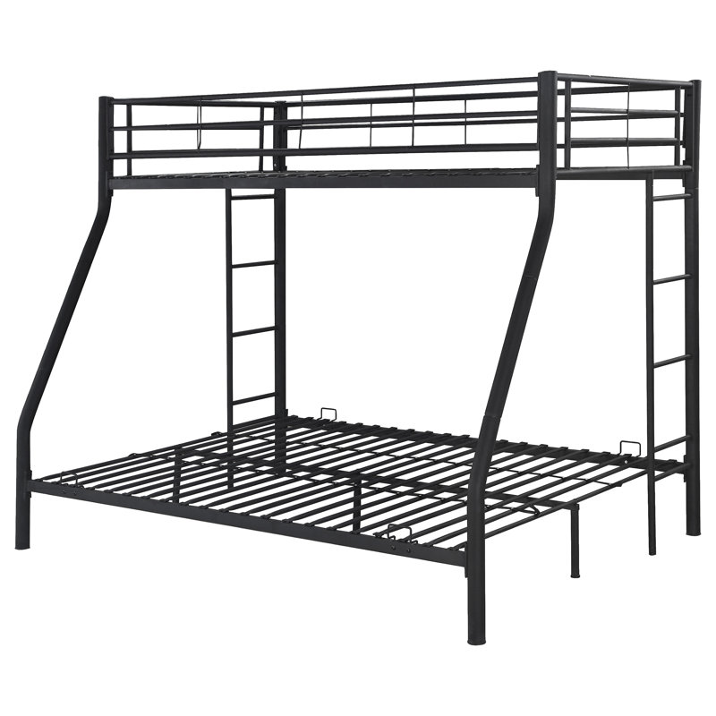 Lit plateforme superposé Armrong, Noir, Double sur double