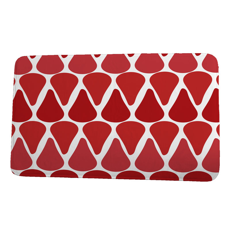 Tapis de bain Funston, l 34 po x L 21 po, Rouge