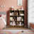 Three-Tier Kids Bookshelf and Bookcase with Toy Storage Cabinet, Classroom Storage Cabinet, White Bookshelf, Kids Classroom Cubbies, and Multi Shelf Cubby Cabinet, Retro Brown-172123342