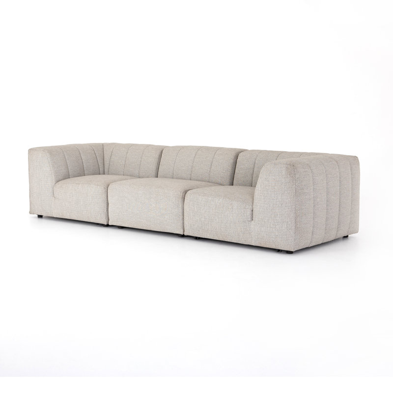 Canapé modulaire d'extérieur 3 pièces Necci, Faye cendré