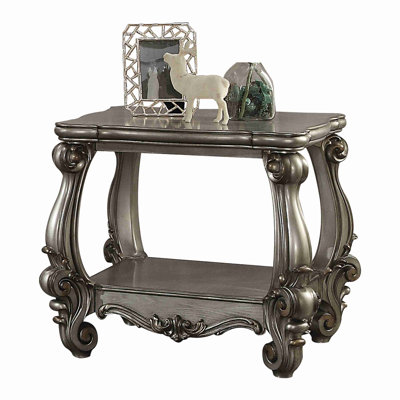 Platinum End Table With Bottom Shelf