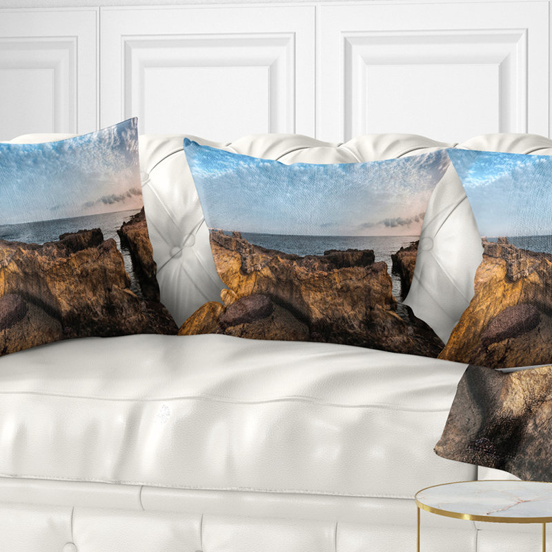 Oreiller de la côte rocky, 18 po x 18 po, Coussin décoratif