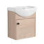 Meuble-lavabo mural 18 po avec lavabo en céramique chêne clair
