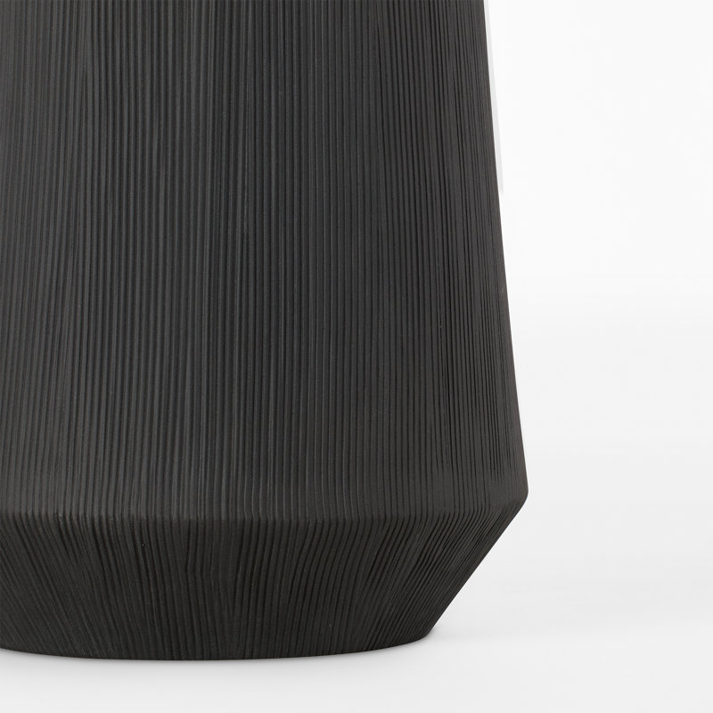 Latham Ceramic Table Lamp, Rough Black