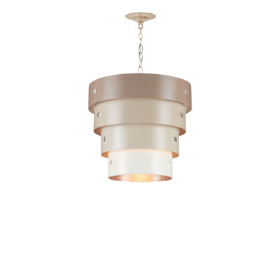 Graduation 1 - Light Taupe/Champagne Cylinder Pendant