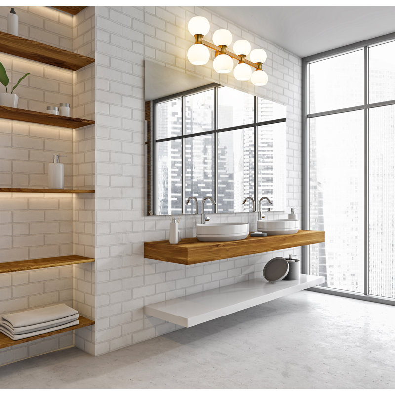 Éclairage pour meuble-lavabo à 8 lumières Nebel, Or moderne