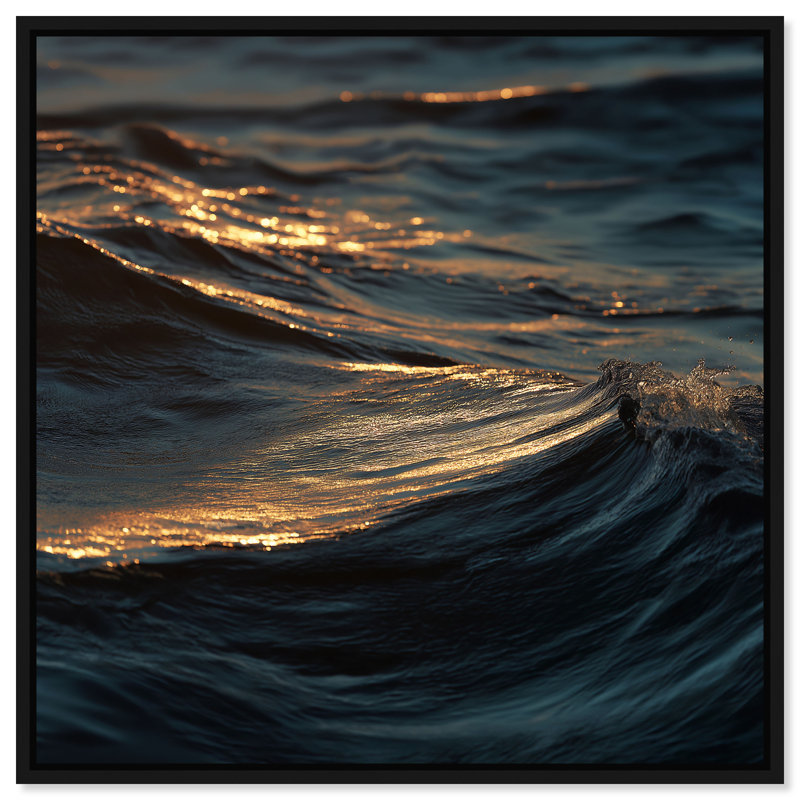 Sunset Sea I Print by Oliver Gal, 25" H x 25" W, Black Floater Frame