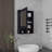 Bathroom Mirror Cabinet with Three Hidden Shelves and Two Open Shelves-204859337