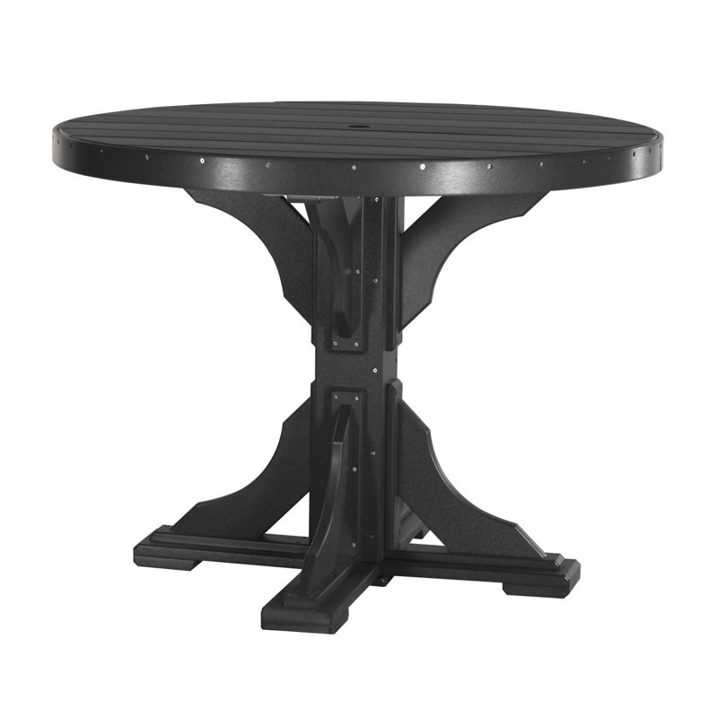 Table de salle à manger Bogia, Noir, l 48,25 po x L 48,25 po x H 30,25 po po, Noir