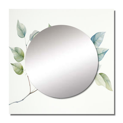 Marsean - Leaves Large Square Mirror Wall Decor For Bedroom