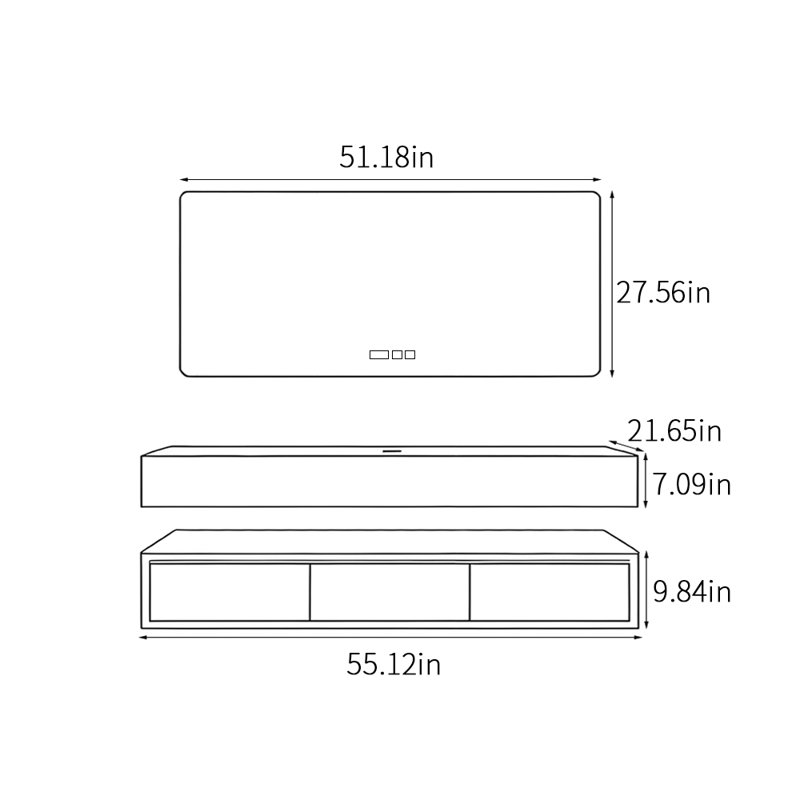 Armoire de salle de bain exquise, 55"