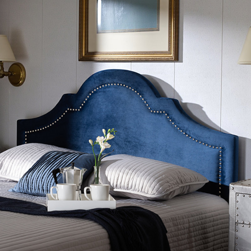 Leto Upholstered Headboard, 56.22'' H, 56.02'' W, 2.23'' D, Navy Blue, Full