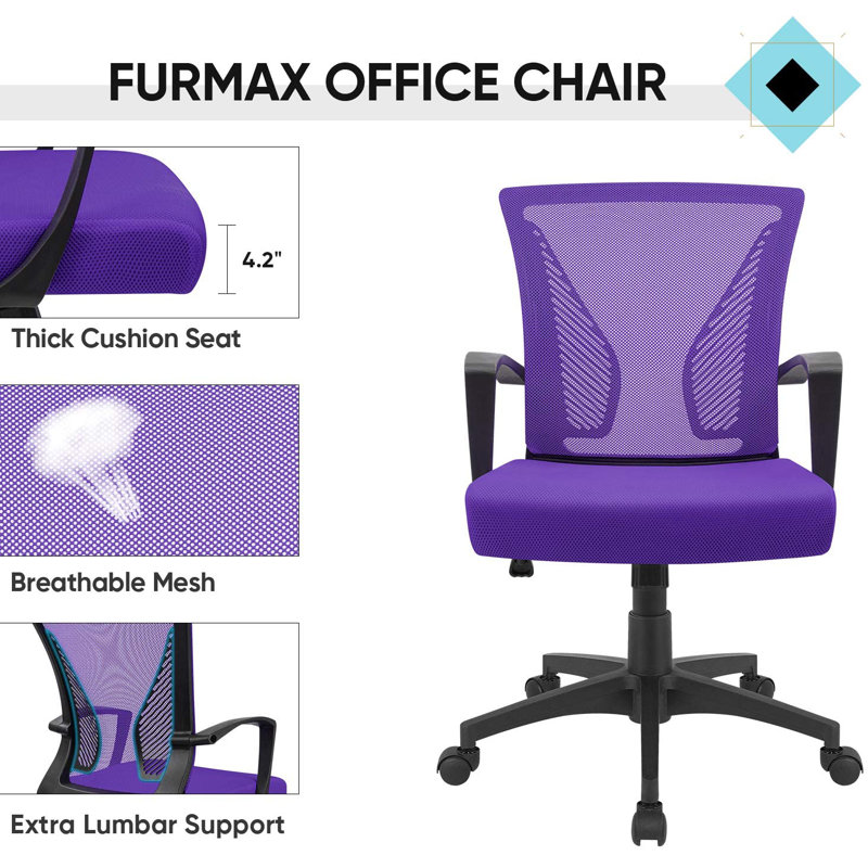 Chair Mesh Task Chair, Purple/Black