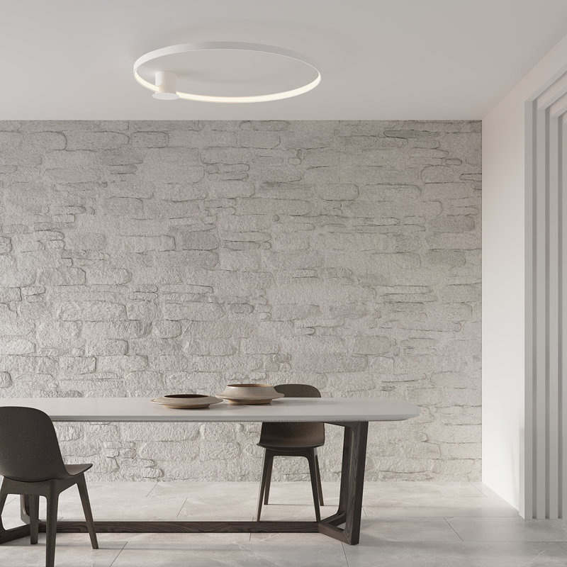 LED Semi Flush Mount, White, 3000K, 12.5cm H x 62cm W x 55cm D