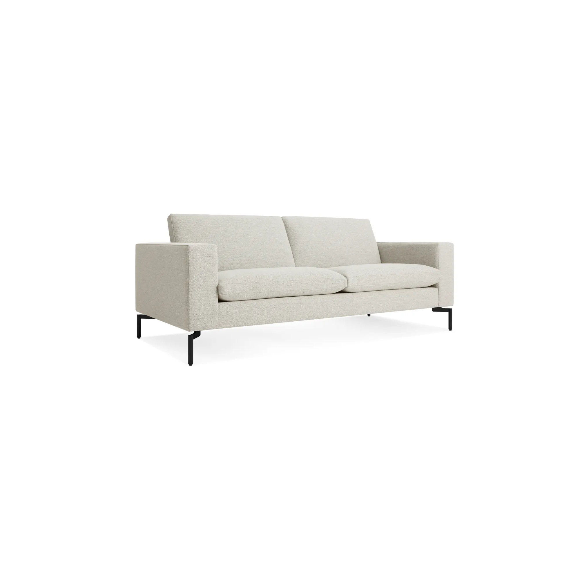 New Standard Upholstered Sofa, Black, Maharam Mode in Clavicle Polyester Blend, 32" H x 78" W x 35" D