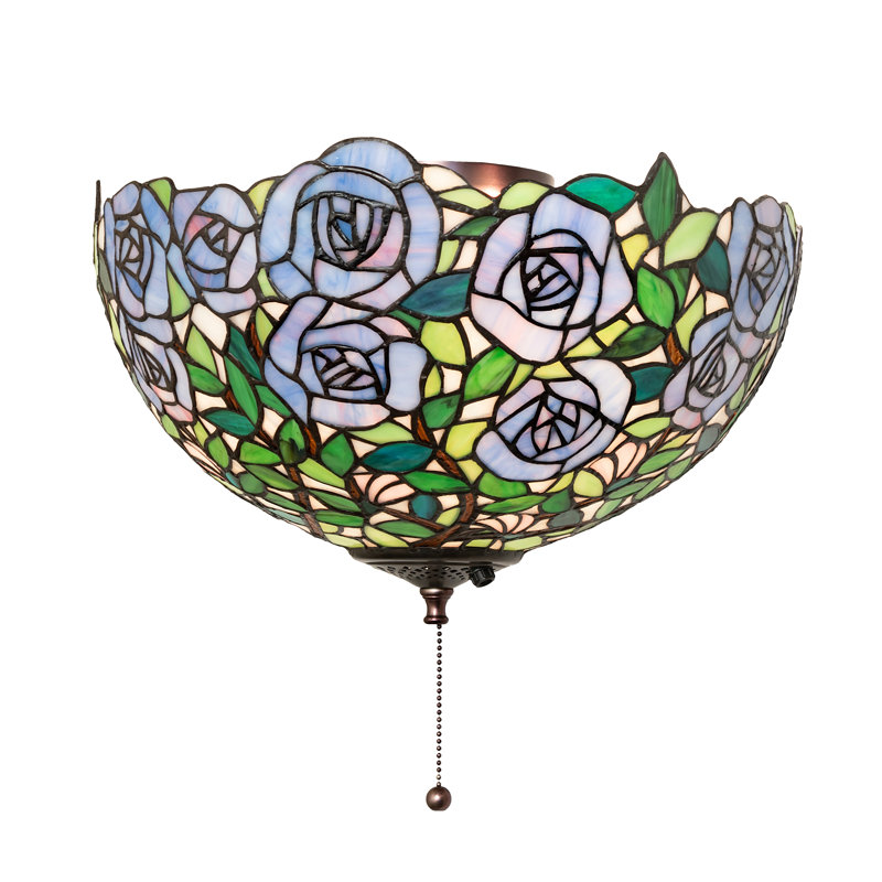 Luminaire de ventilateur de jardin 16 po de large Rose