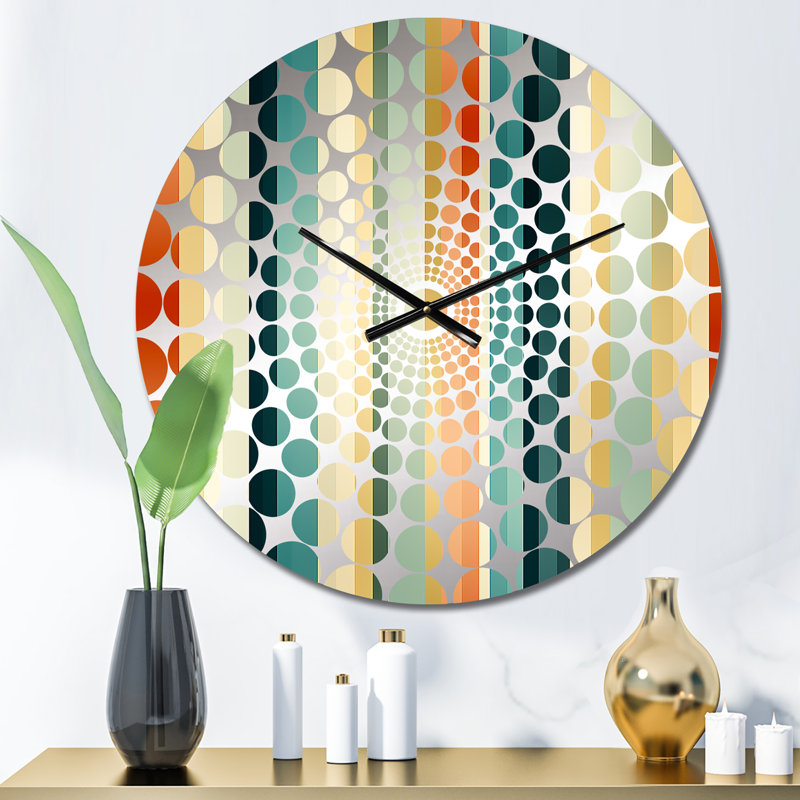 Green Green Chic Chic Striped Patterns - Horloge murale rayée, Petit