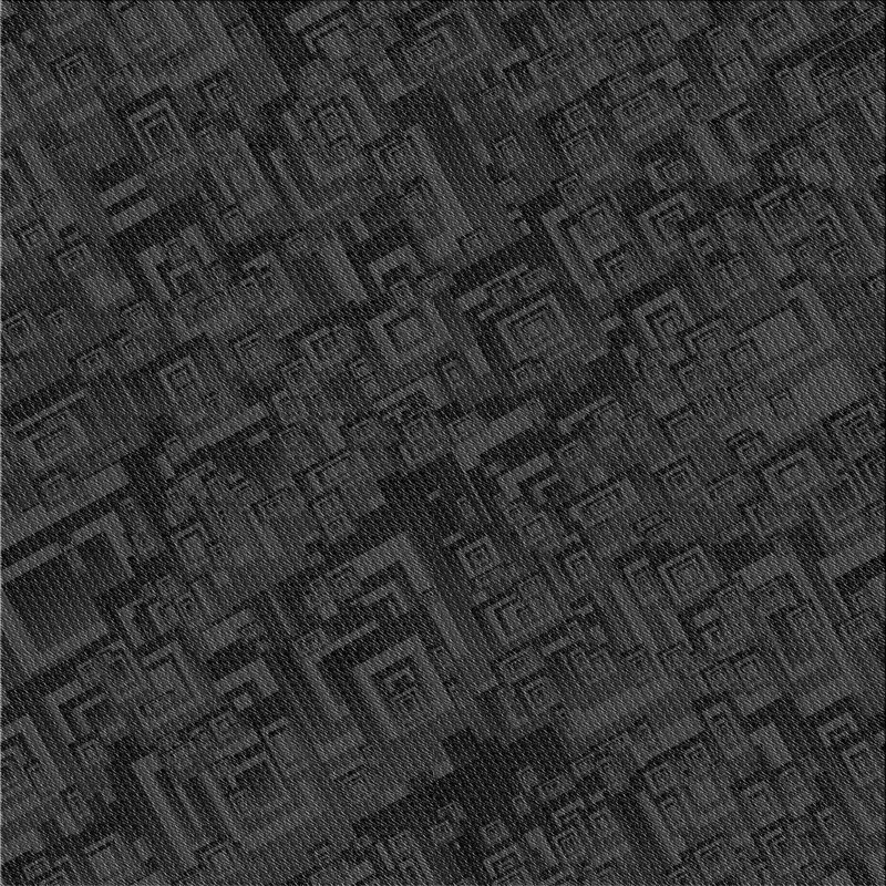 Tapis de zone noire à motifs, Carré 4 pi