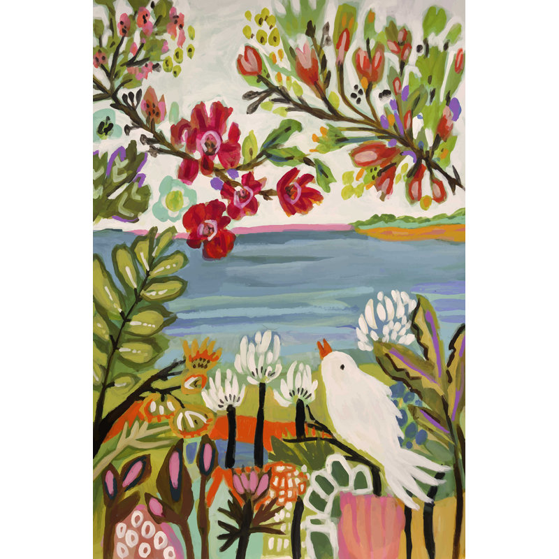 Oiseaux dans le jardin II, H 36 po x l 24 po
