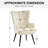 Modern Upholstered Wingback Chair Faux Fur Tufted Armchair with Metal Legs-2013176482