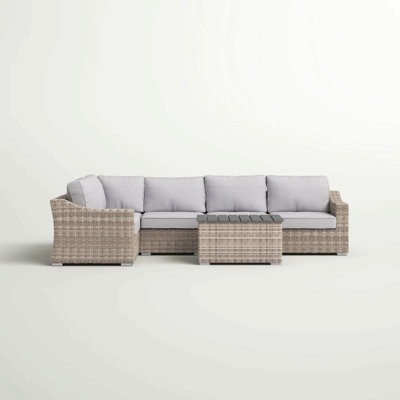 4-Person  Wicker Outdoor Seating Set – Fully Assembled Garden Sofa Group