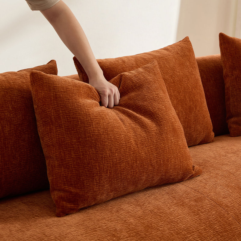 Canapé modulaire surdimensionné en L 134,63 po, Polyester orange