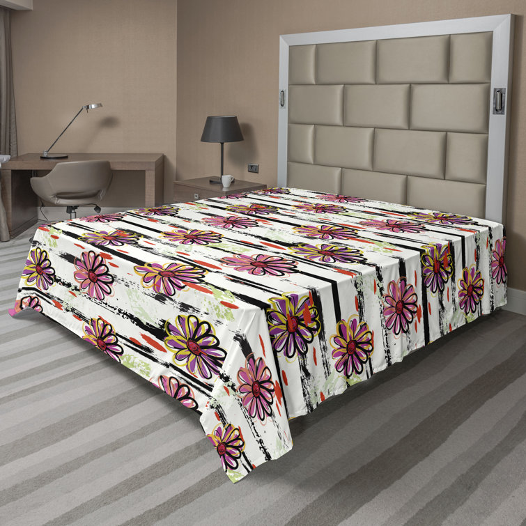 Ambesonne, drap plat floral pivoines, art botanique printanier