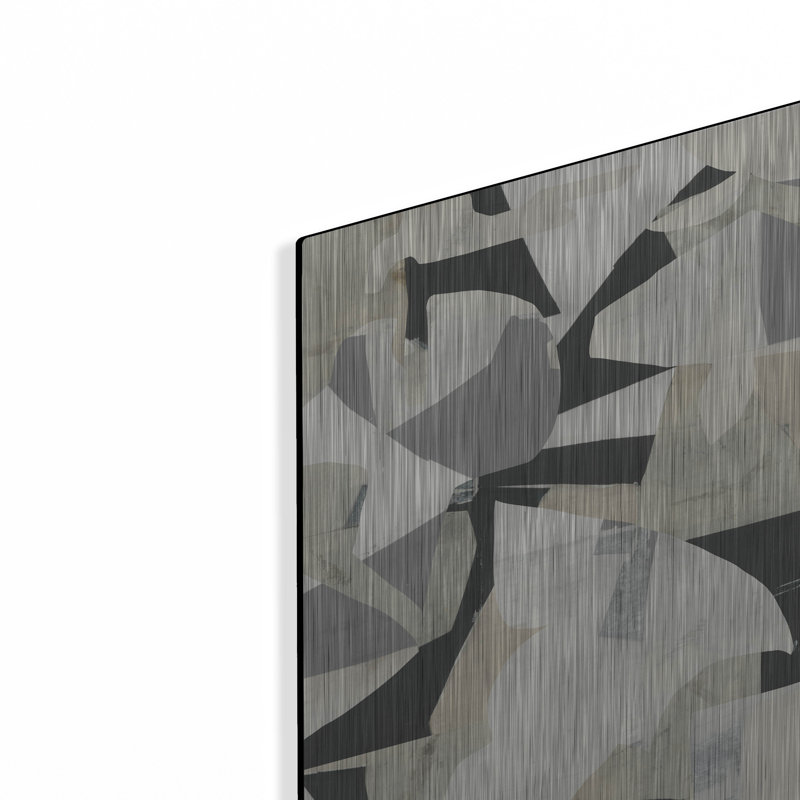 Art mural luxueux en métal «Monochromes 2» par Cartissi, 12 po x 16 po, H 16 po x l 12 po