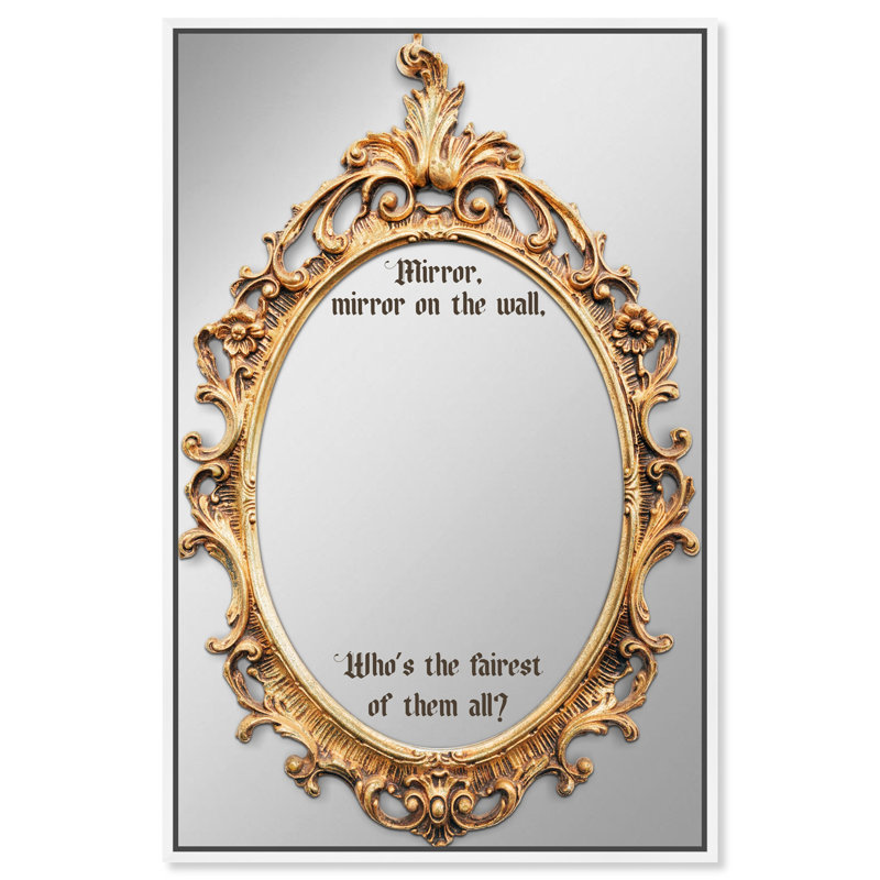 Fairest of Them All Framed Mirror by Oliver Gal, White