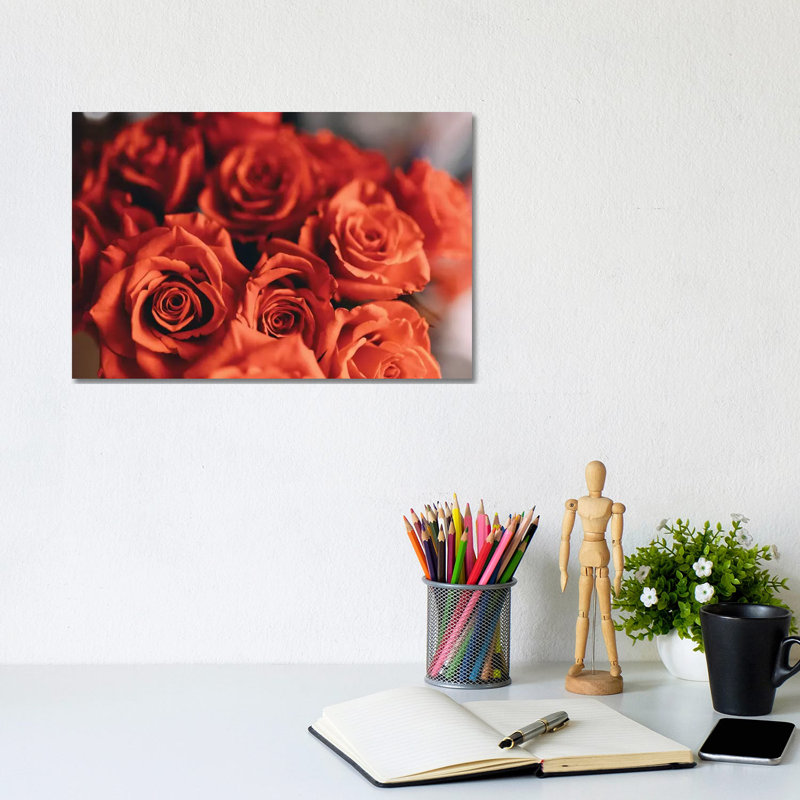 Orange Roses by Chelsea Victoria - Wrapped Canvas Print, 20.32 cm H x 30.48 cm W