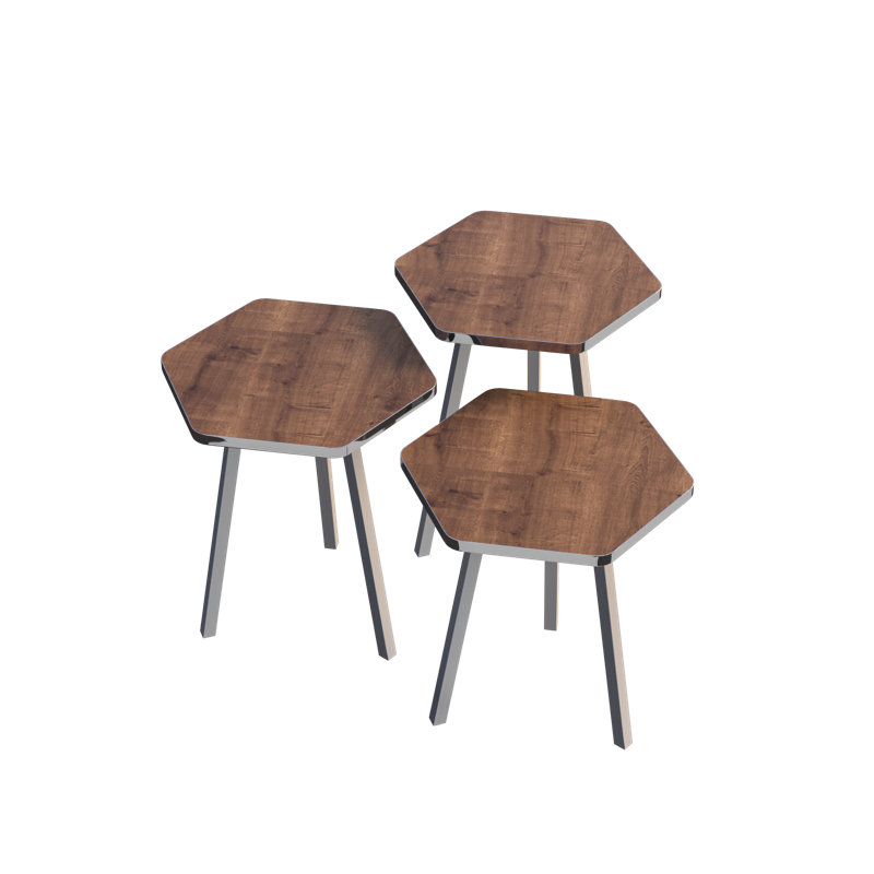 Ensemble de tables de bout Irsah, Brun, Argent