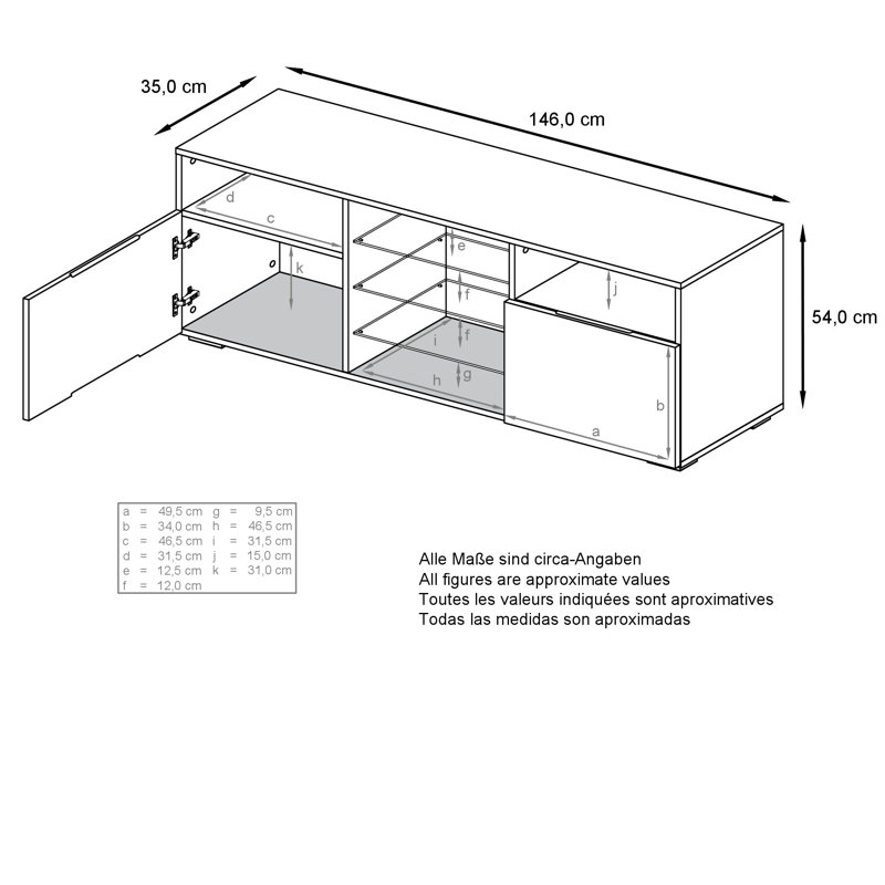 Atticus Unfinished TV Stand for TVs up to 60", High-Gloss White