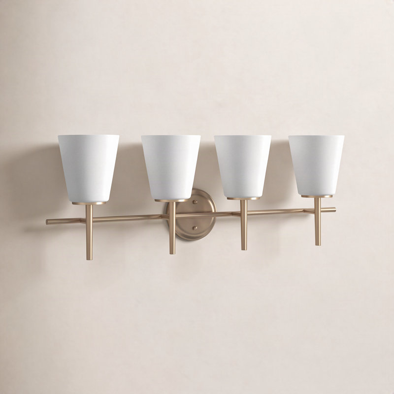 Erlandson 4 - Light Dimmable Vanity Light, Satin Brass, 100W A19 Medium