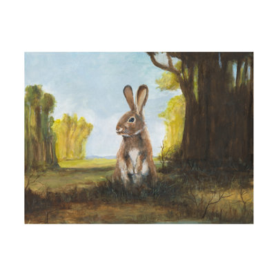 Wrapped Canvas Wall Art - Michael Willett  'Renaissance Rabbit II' Wall Art for Living Room, Bedroom, or Office Décor  - 35x47