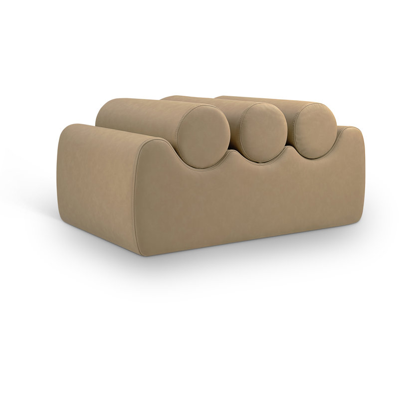 Rumble Vegan Leather Bench, 16.5" H x 32" W x 22" D, Tan Vegan Leather