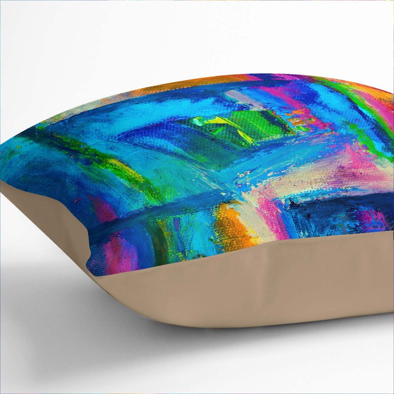 Abstract Square Throw Cushion, 40 x 40 cm, Stone