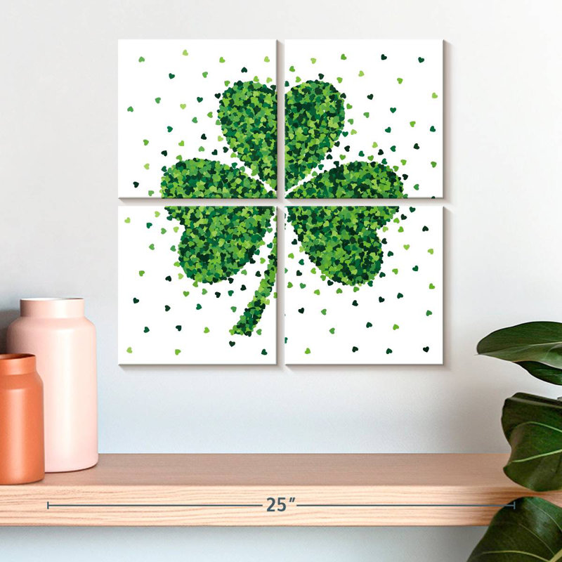 Harnek Hearts Forming Shamrock, 18" H x 18" W