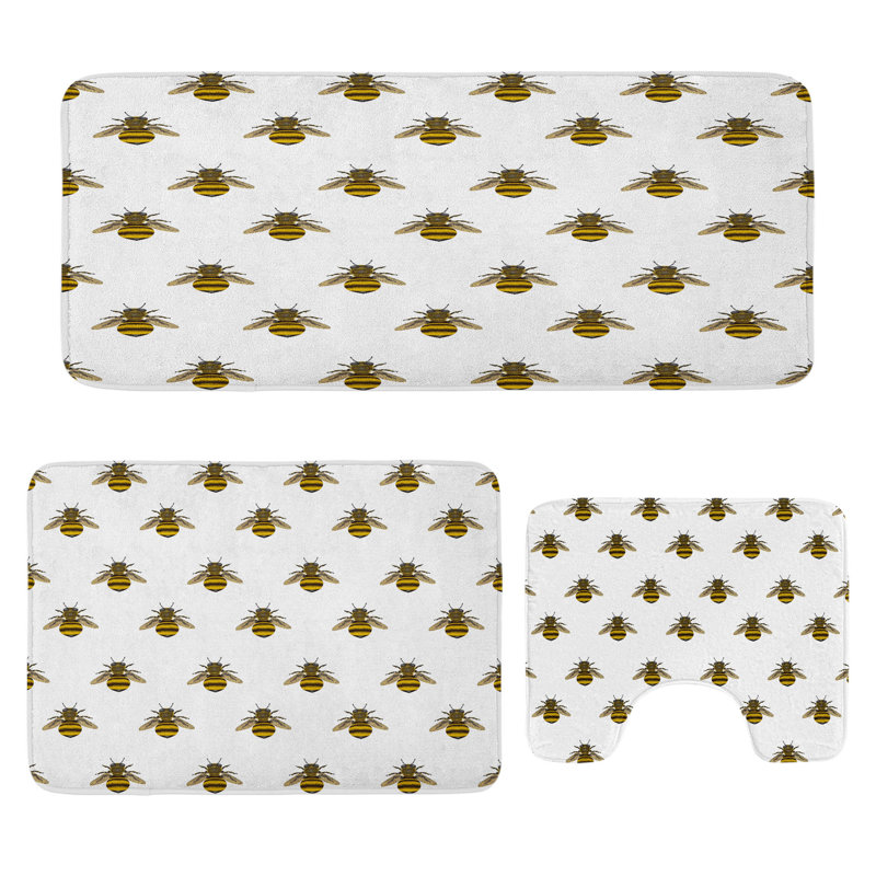  Ensemble de tapis de salle de bain 3 pièces Bee