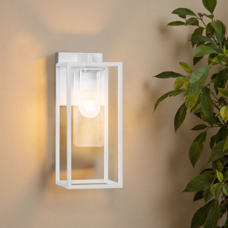 Lanterne murale d'extérieur 1 lumière Tiernan, H 15,75 po x l 6,25 po x P 8,05 po, Blanc