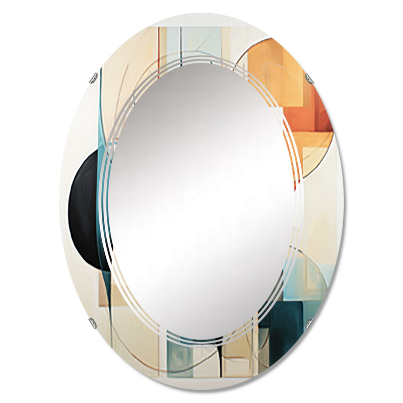 Carnduff - Miroir mural Mid-Century ovale, 30 po x 20 po