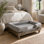 Lit pour chien en acacia avec coussin lavable