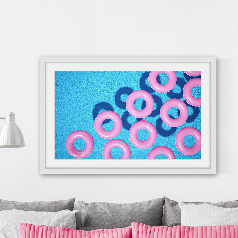 'Pink Tubes' Print by Marmont Hill, 24" H x 36" W, Canvas