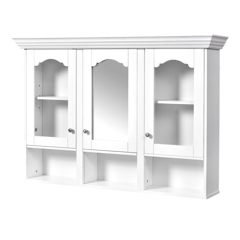 47.8" Bathroom Shelf Cabinet - 6 Spacious Shelves, Airflow Design Modern With 5+ Shelves 3 Open Compartments, Storage