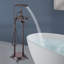 Robinet de baignoire à fixation au sol à triple poignée avec douchette-50703378