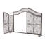 Cloison de foyer, structure en fer, maille fine, barrière H 31,61 po x l 43,25 po, fer, motif ornemental, l, mat