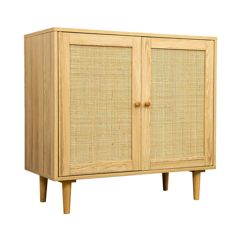 Armoire d'appoint en rotin avec portes