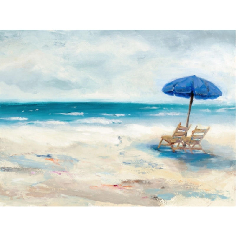 Summer In California I Painting by Barclay Butera, Glass Coat, 30" H x 40" W x 1.5" D